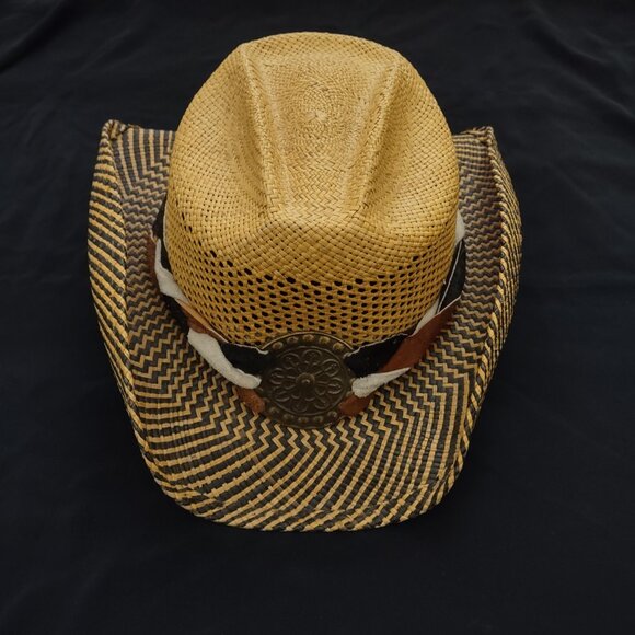 Bullhide by Montecarlo Straw Cowboy Hat with Stylish Suede Band - Picture 1 of 11